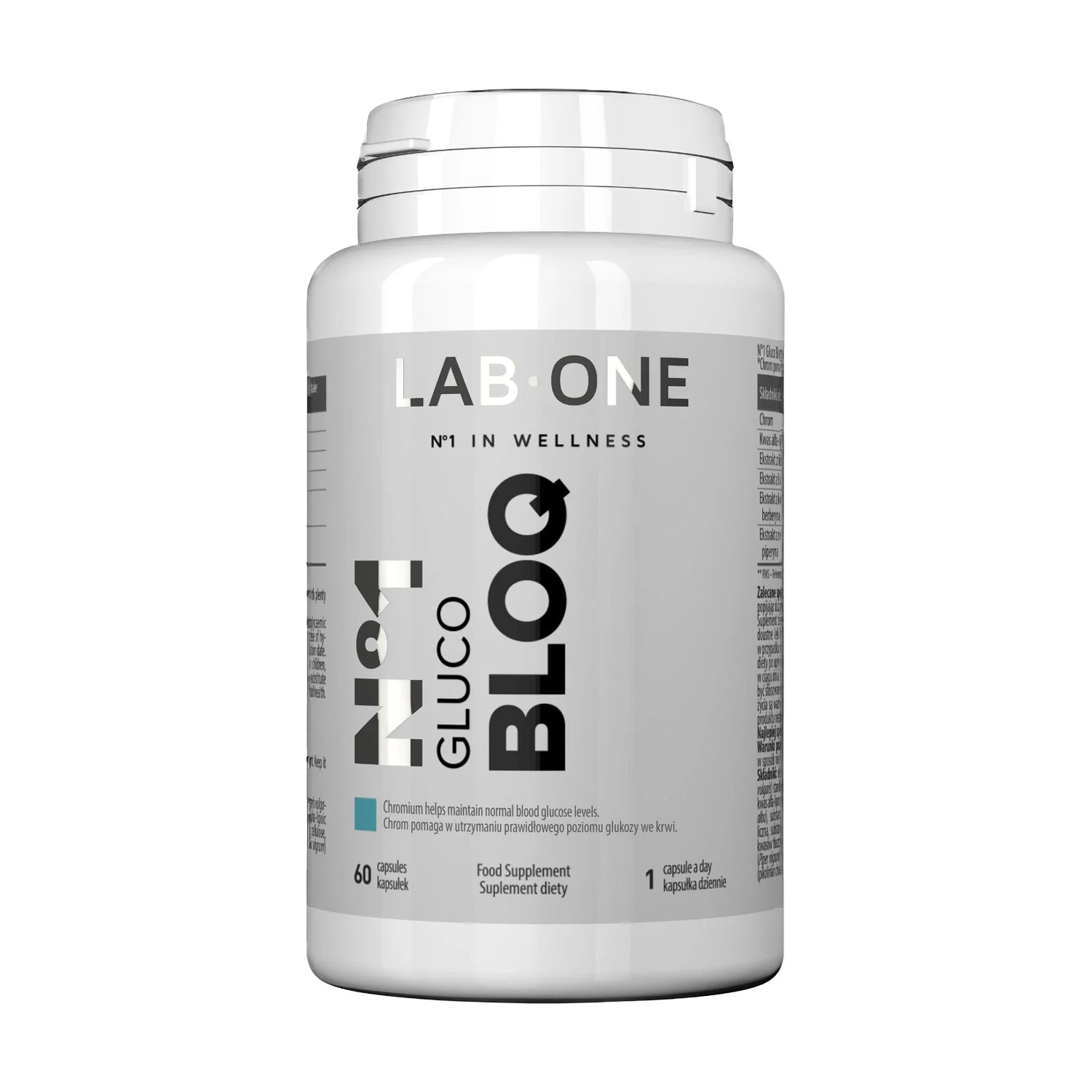 Комплекс для контролю рівня цукру Lab One N1 Gluco Bloq, 60 капсул