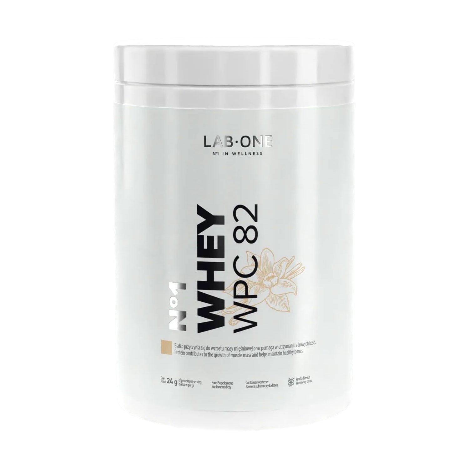 Концентрат сироваткового протеїну Lab One N1 Whey WPC 82 з ванільним смаком, 500 г